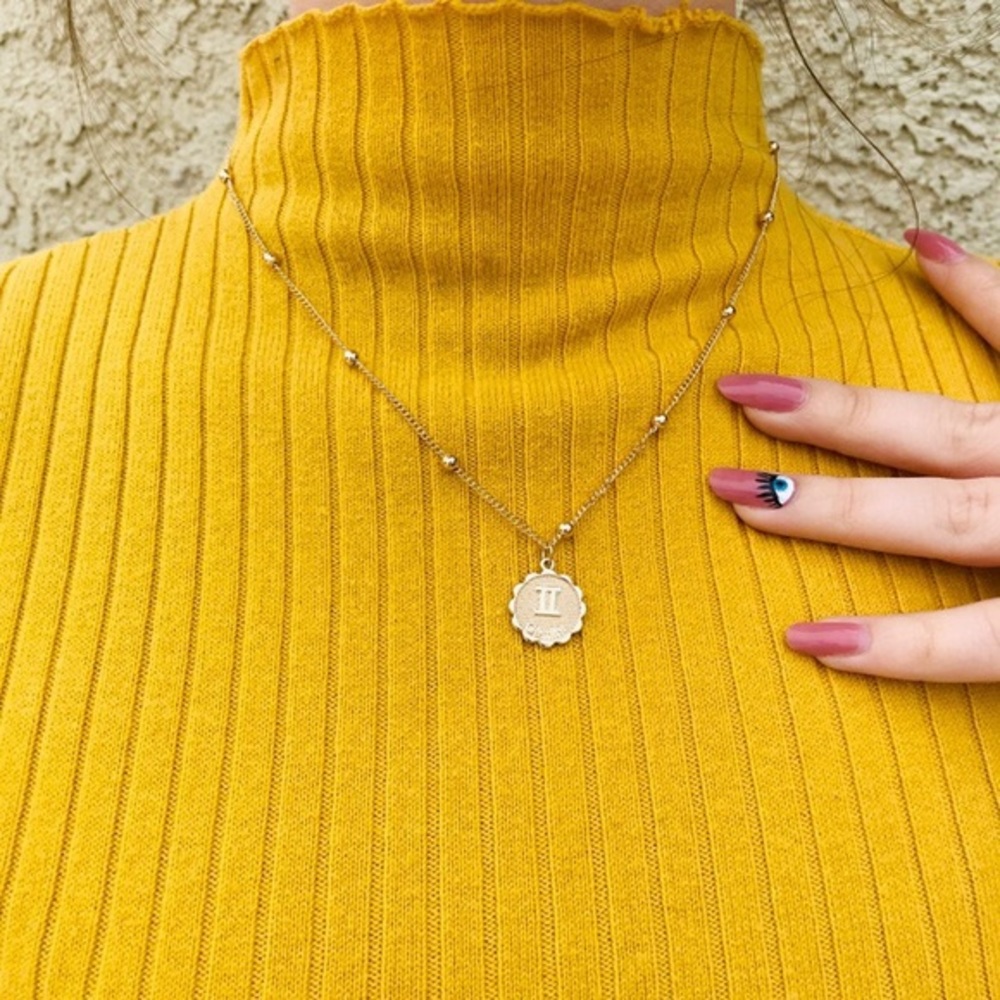 Zodiac Libra gold chain pendant necklace New - Picture 4 of 4